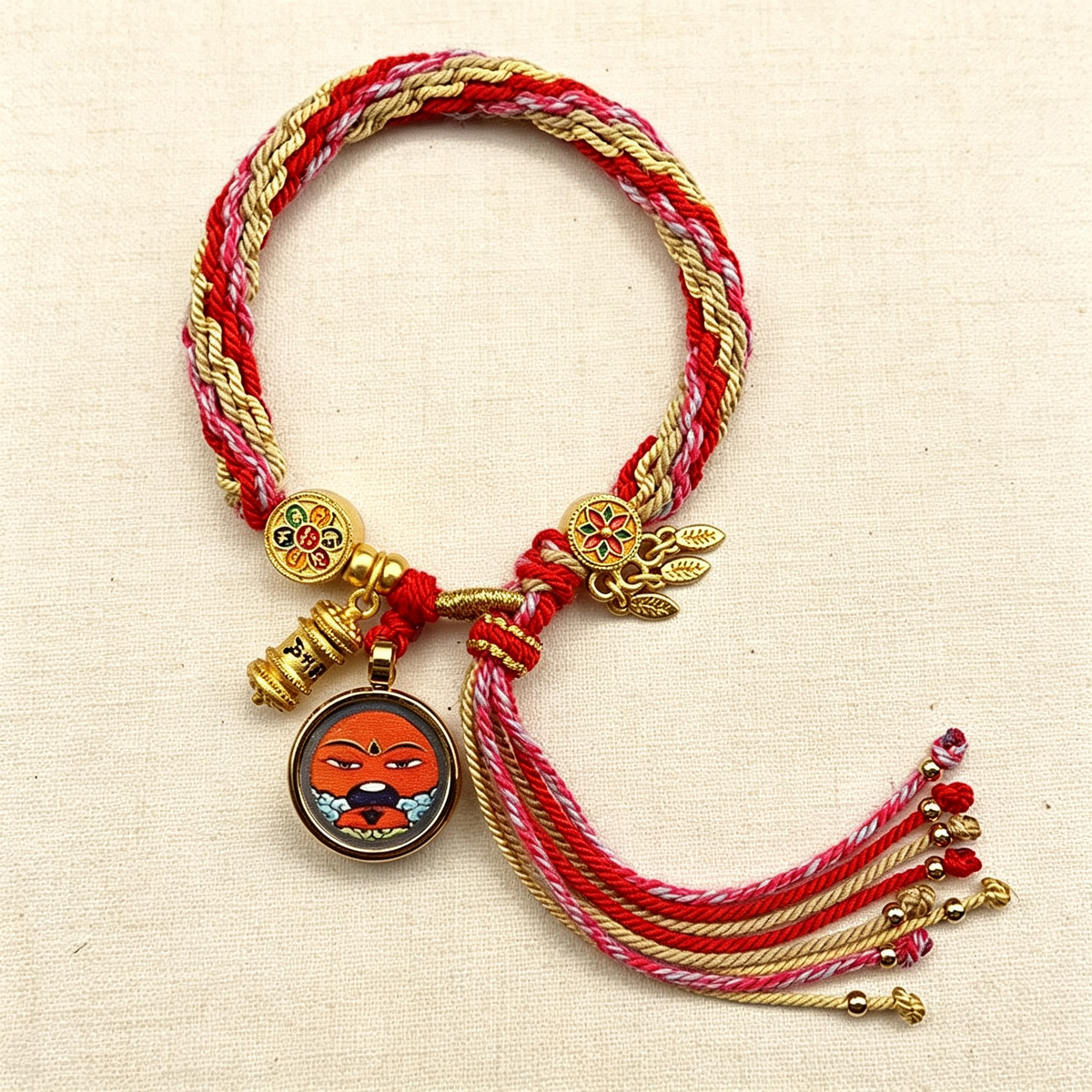 Chinese Zodiac Guardian Thangka Tibetan Hand-woven Bracelet
