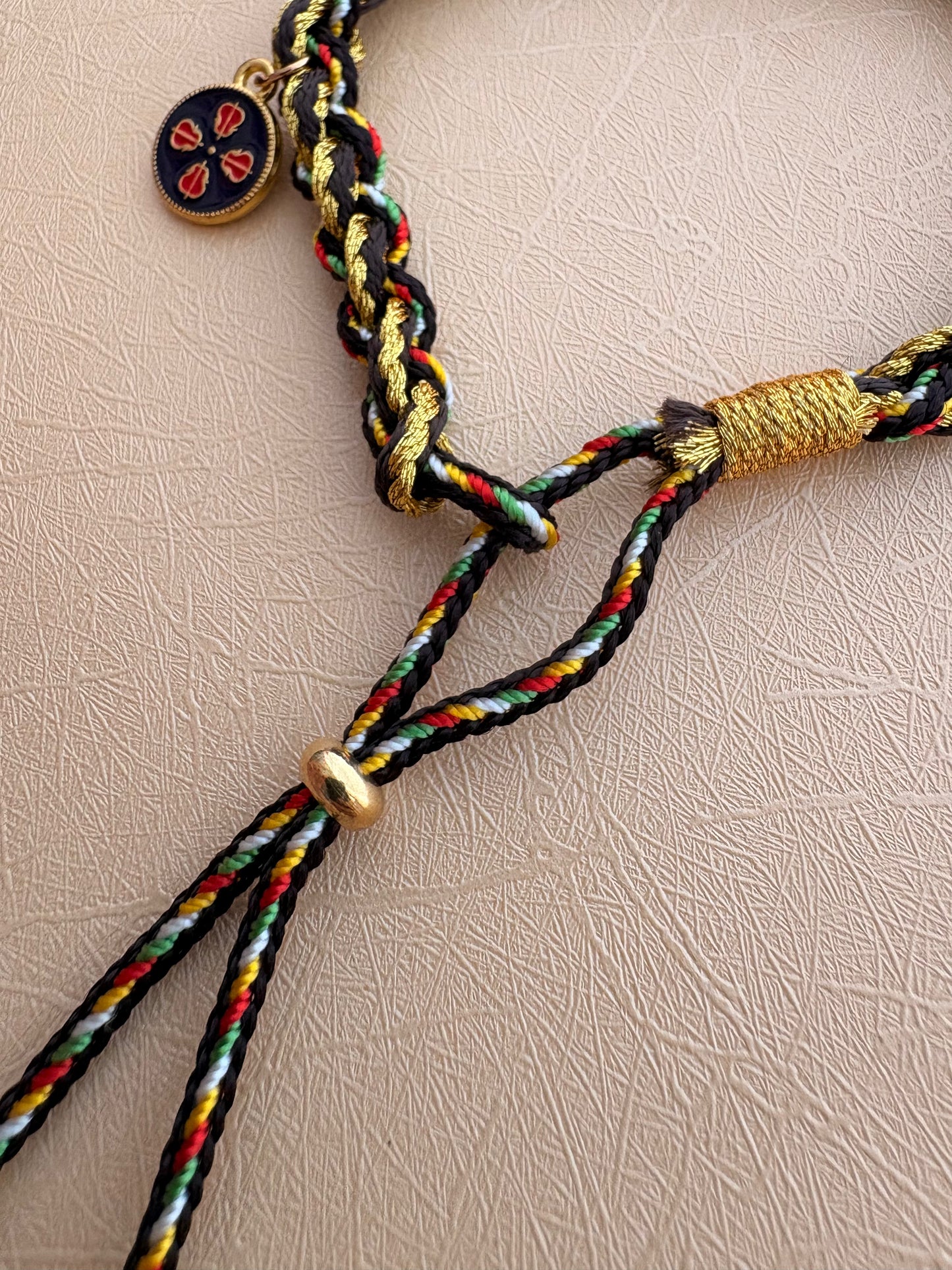 Five Jambhalas Braided Bracelet - Black Yak Blessing