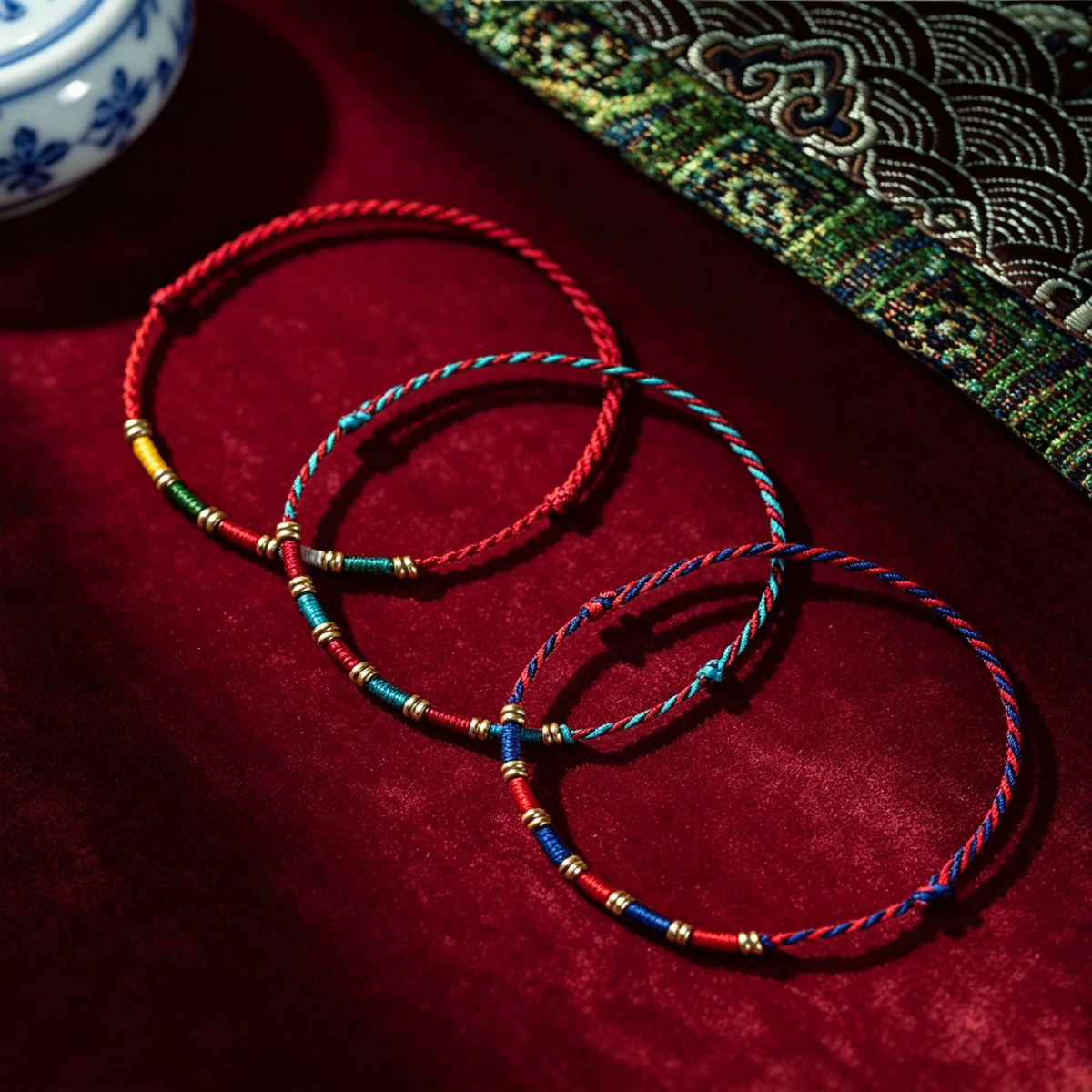 Tibetan Style Hand Braided Multicolor Cord Bracelet