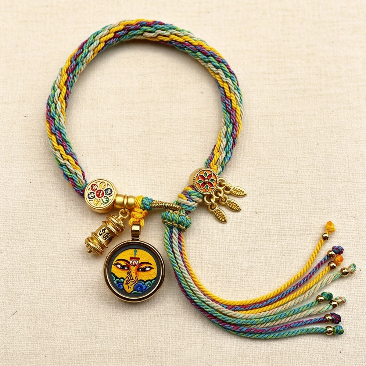 Chinese Zodiac Guardian Thangka Tibetan Hand-woven Bracelet