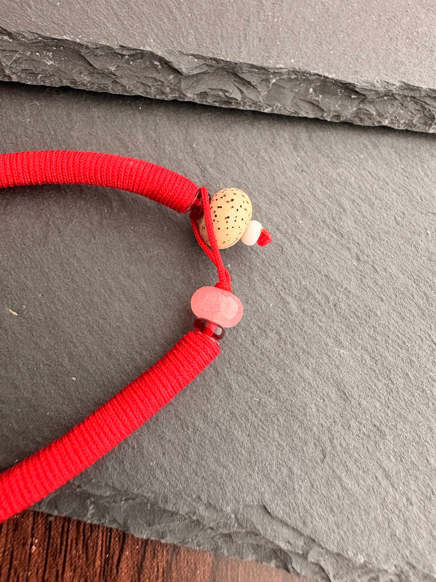 Amitabha Buddha Thangka Charm with jade Tassel in Tibetan Red and Green