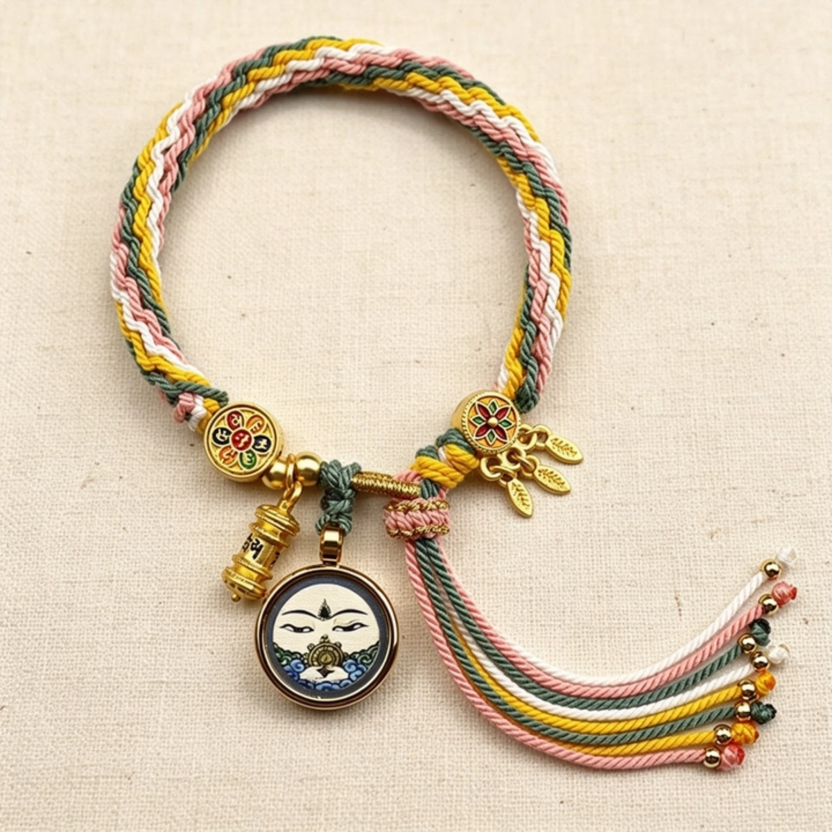 Chinese Zodiac Guardian Thangka Tibetan Hand-woven Bracelet