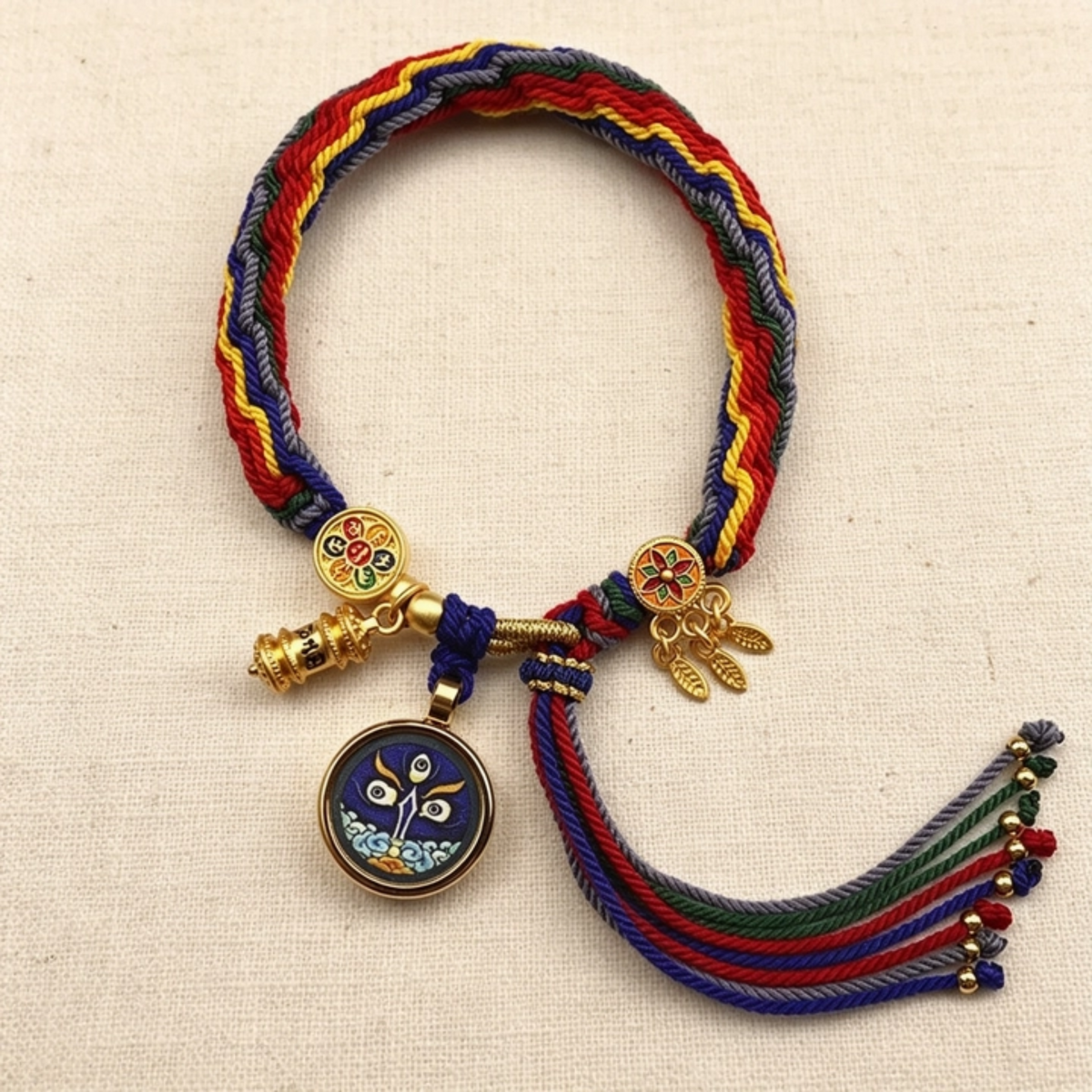 Chinese Zodiac Guardian Thangka Tibetan Hand-woven Bracelet