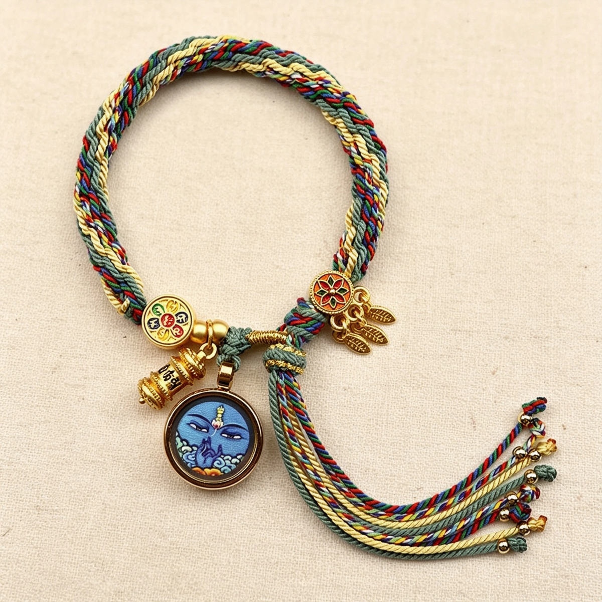 Chinese Zodiac Guardian Thangka Tibetan Hand-woven Bracelet
