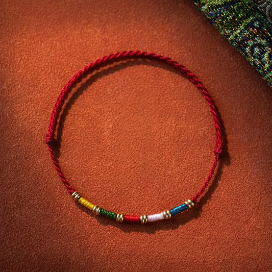 Tibetan Style Hand Braided Multicolor Cord Bracelet