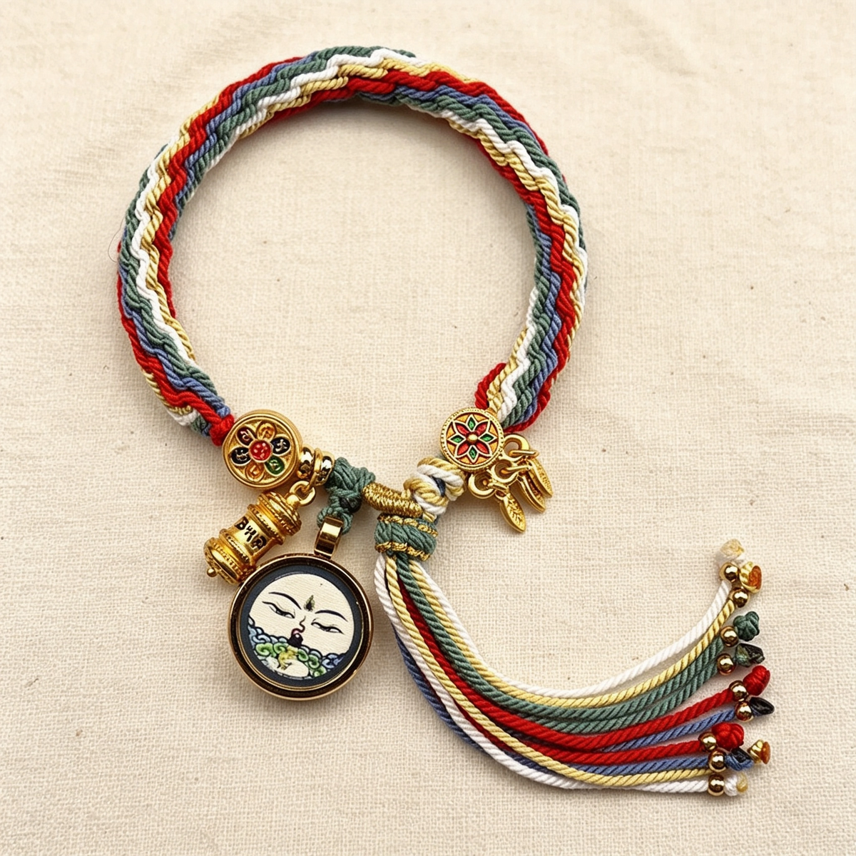 Chinese Zodiac Guardian Thangka Tibetan Hand-woven Bracelet