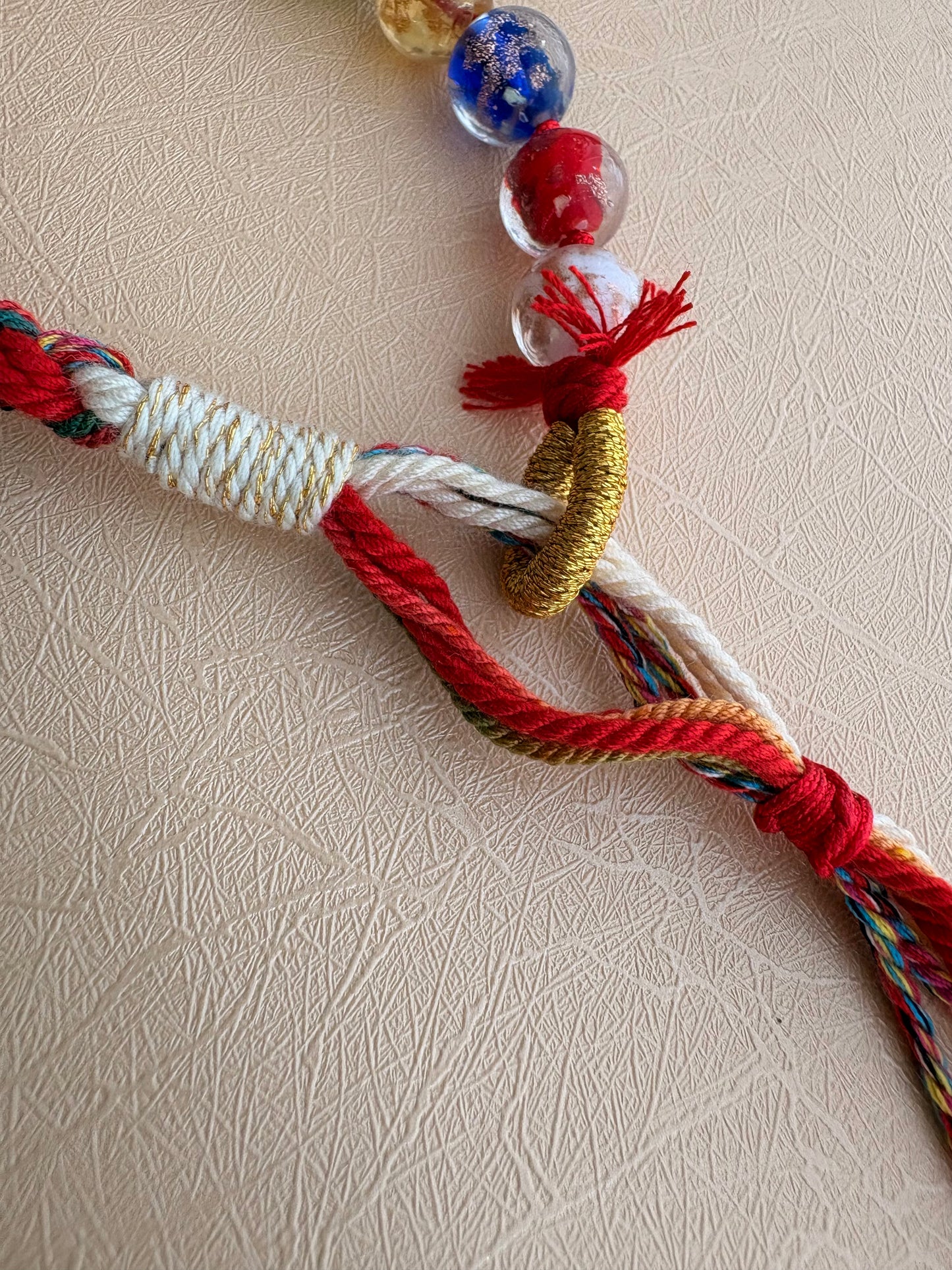 Five Jambhalas Braided Bracelet with Incense-Ash Liuli Beads