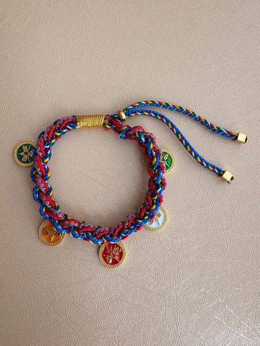 Five Jambhalas Braided Bracelet - Mani Wind Veil