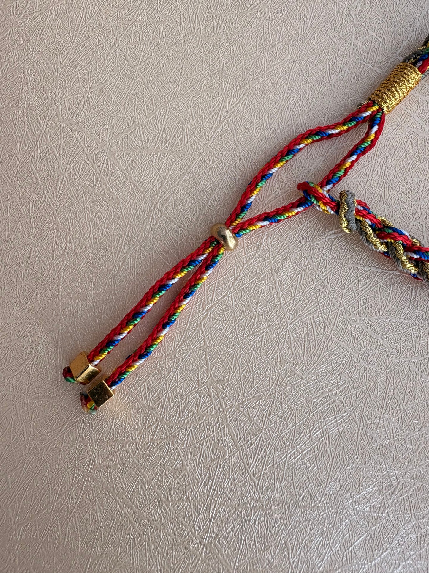 Five Jambhalas Braided Bracelet - Multi Color Prayer Flag
