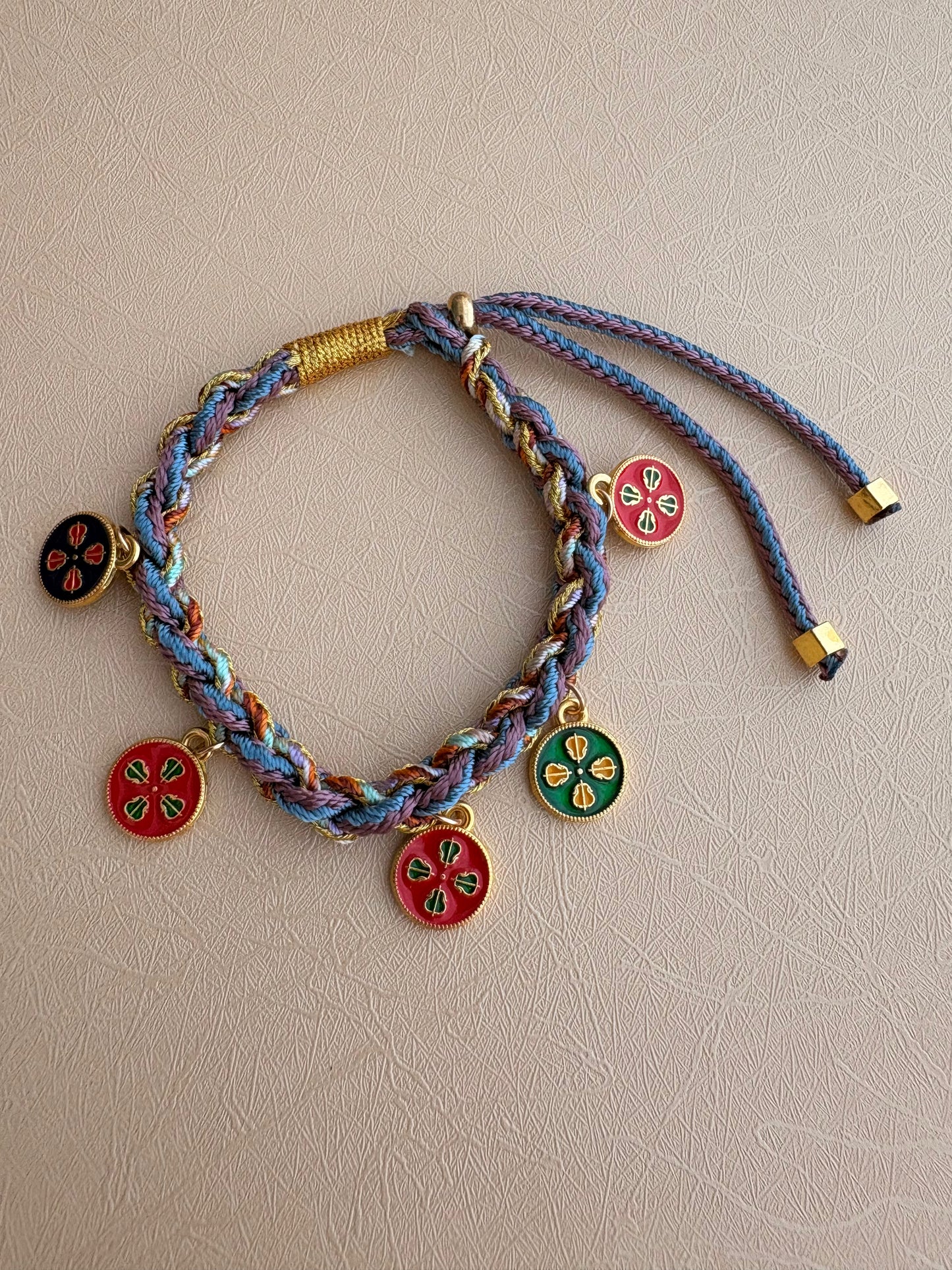Five Jambhalas Braided Bracelet - Namtso Mist Haze