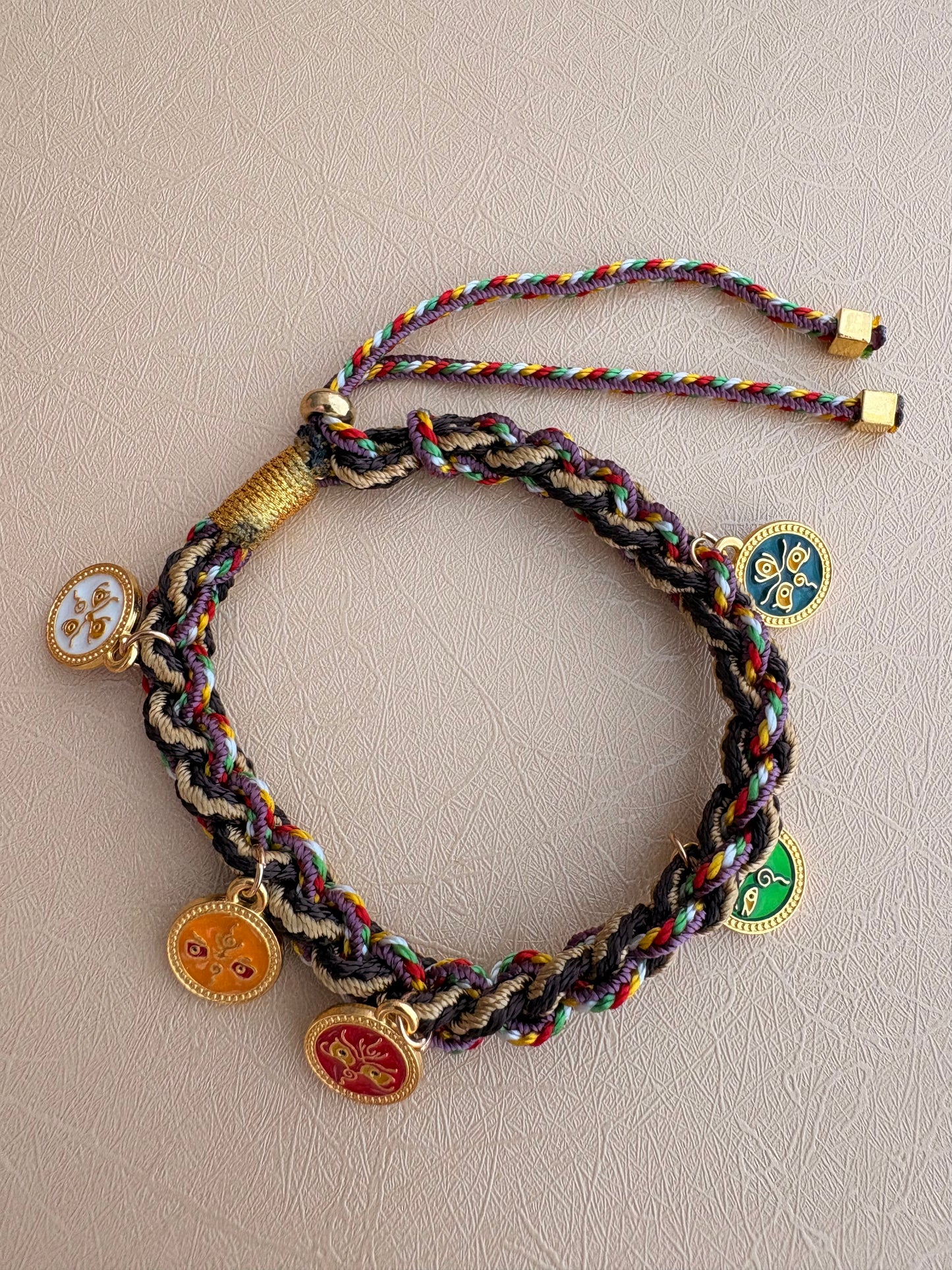 Five Jambhalas Braided Bracelet - Old Monastery Earth