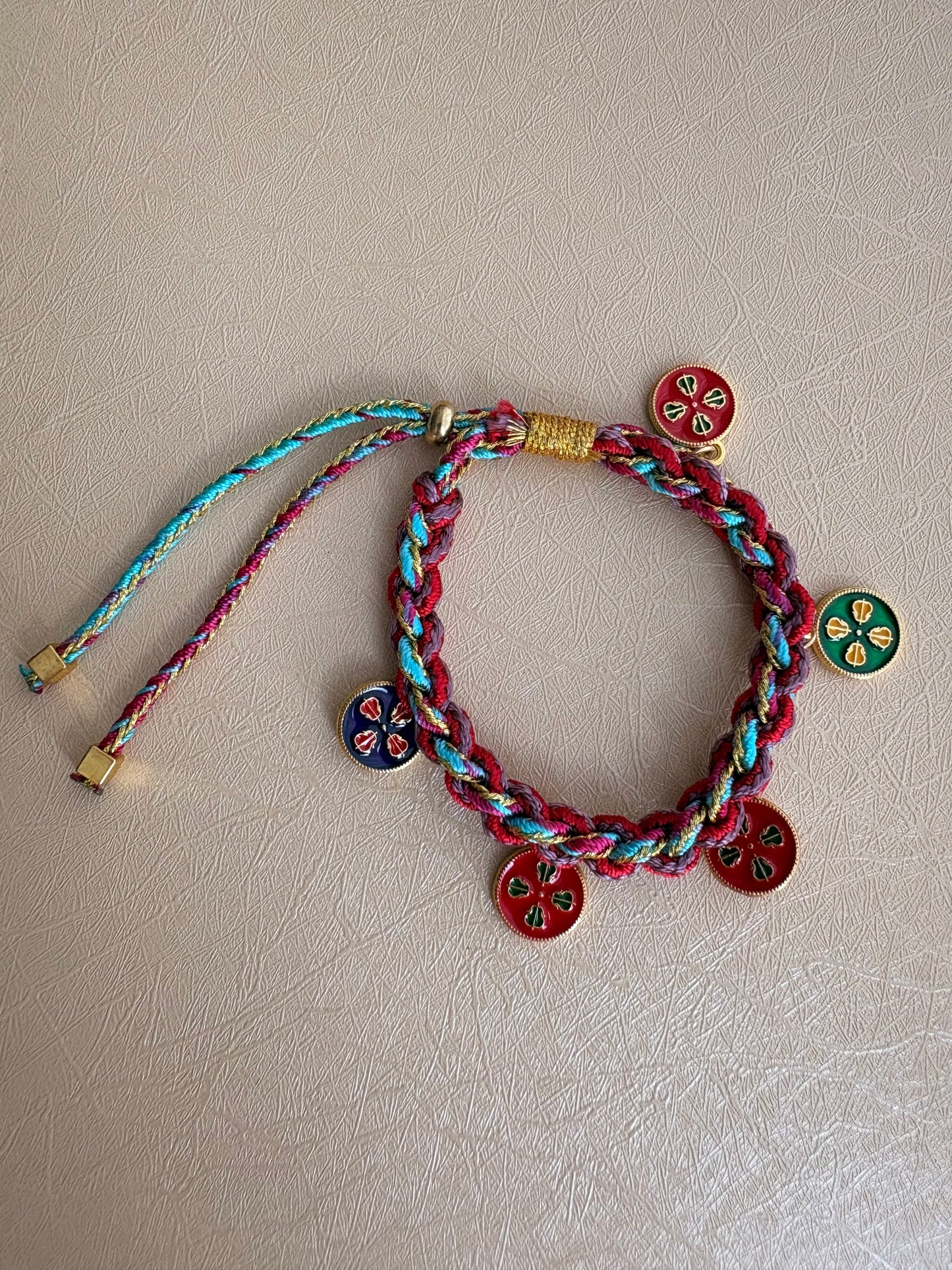Five Jambhalas Braided Bracelet - Turquoise Twilight
