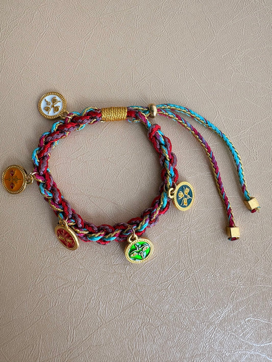 Five Jambhalas Braided Bracelet - Turquoise Twilight